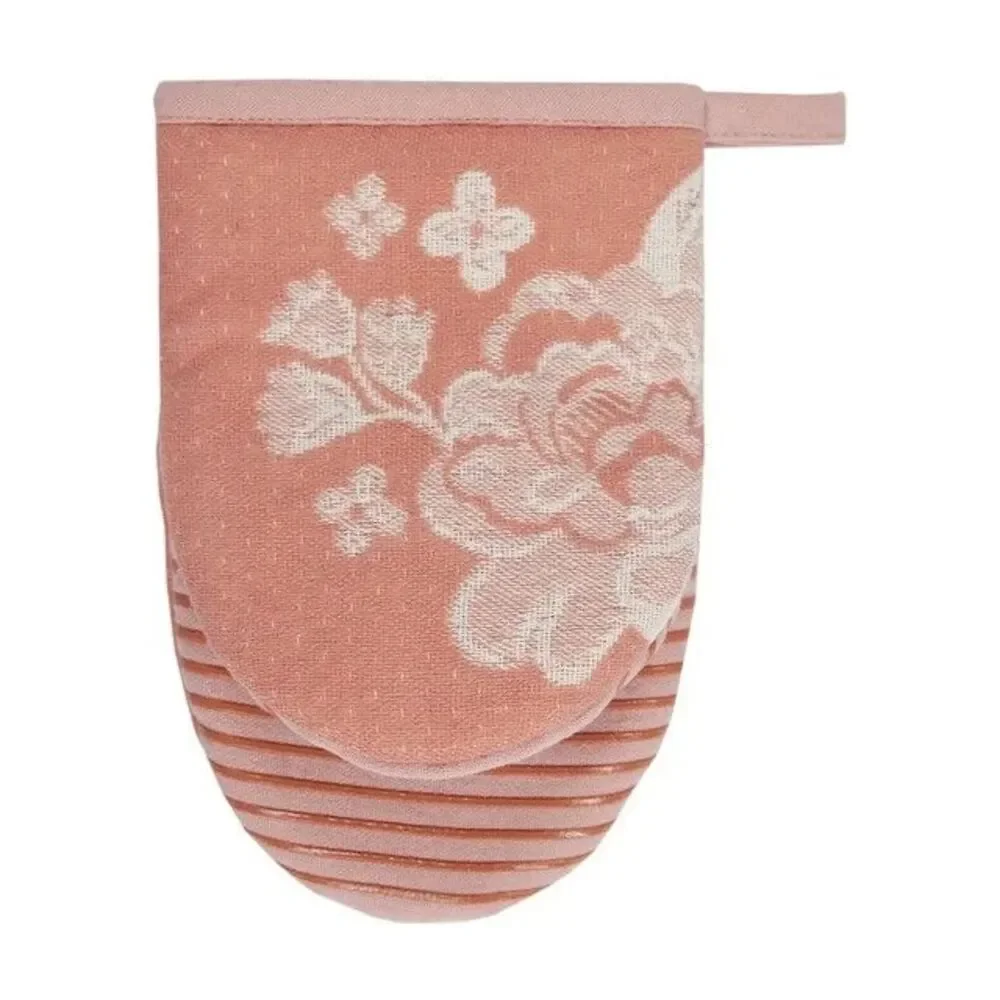 Pioneer Woman Delilah Floral Ginger Pink Mini Mitts 2-pc Cotton Kitchen Gift NEW